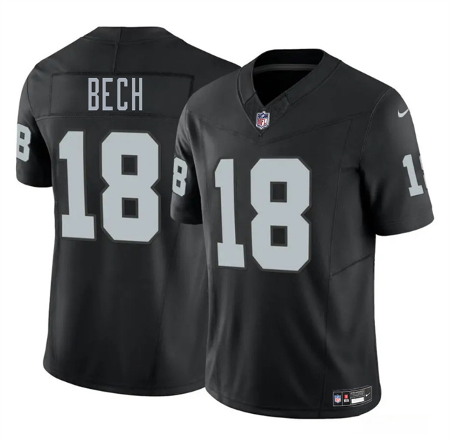 Youth Las Vegas Raiders #18 Jack Bech Black 2025 Draft F.U.S.E. Vapor Untouchable Limited Stitched Football Jersey